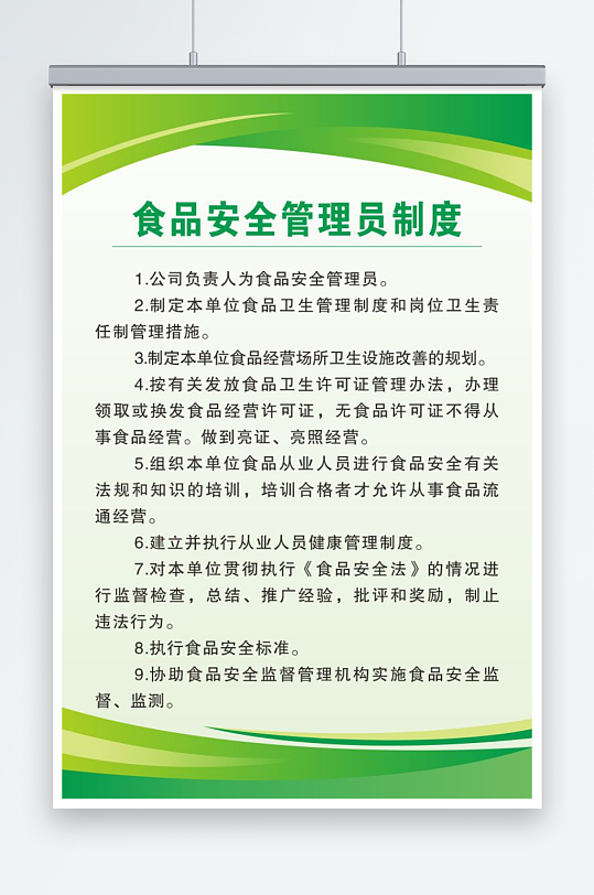 食品安全管理制度牌設計