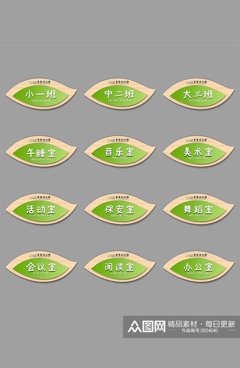 清新简洁幼儿园异形班牌导视门牌科室指示牌素材