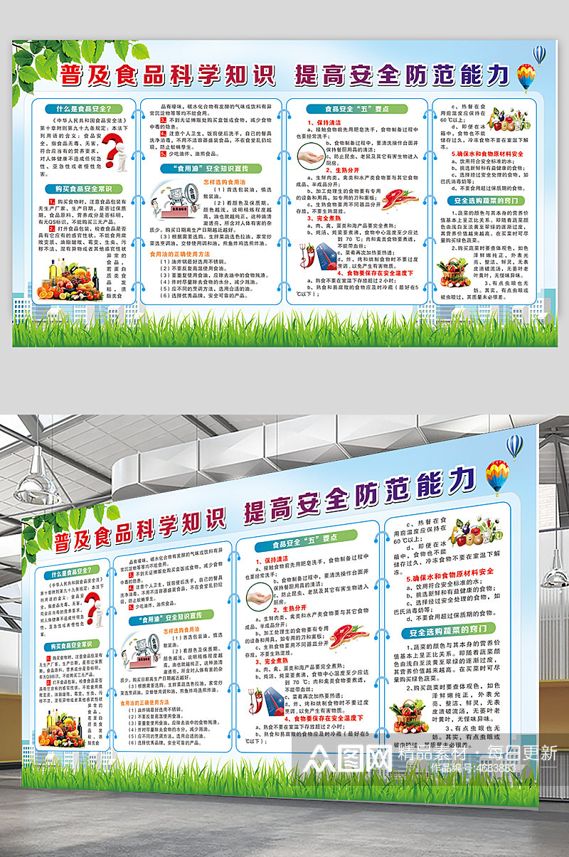 食品安全教育知识宣传海报展板素材