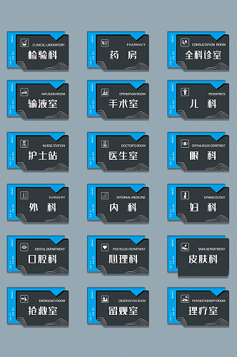 现代异形亚克力医院科室导视门牌