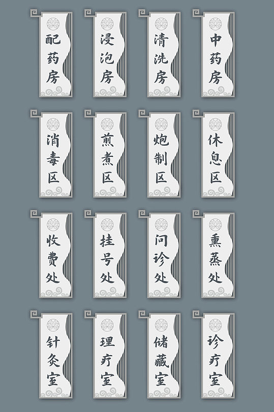 中國風復古醫(yī)院科室導視門牌