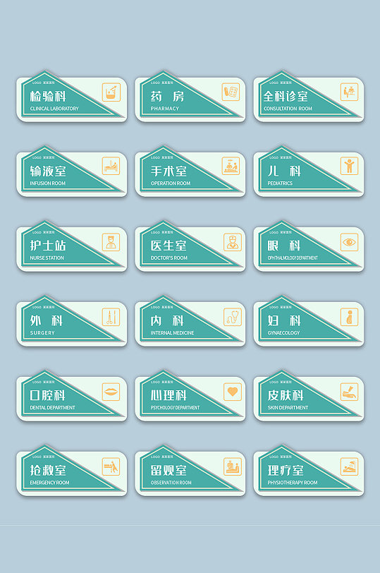 小清新异形医院科室指示导视门牌