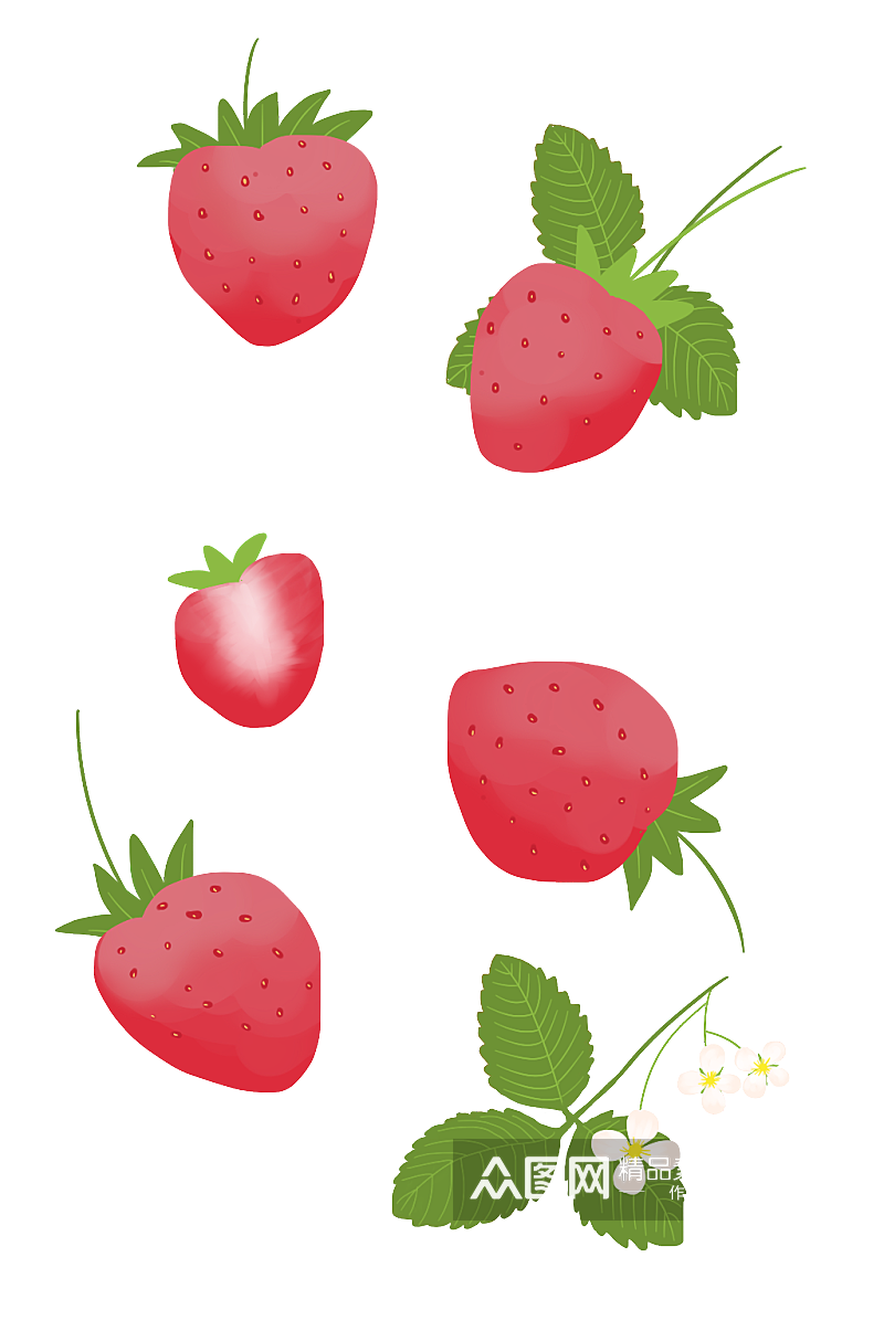 草莓矢量手绘素材素材