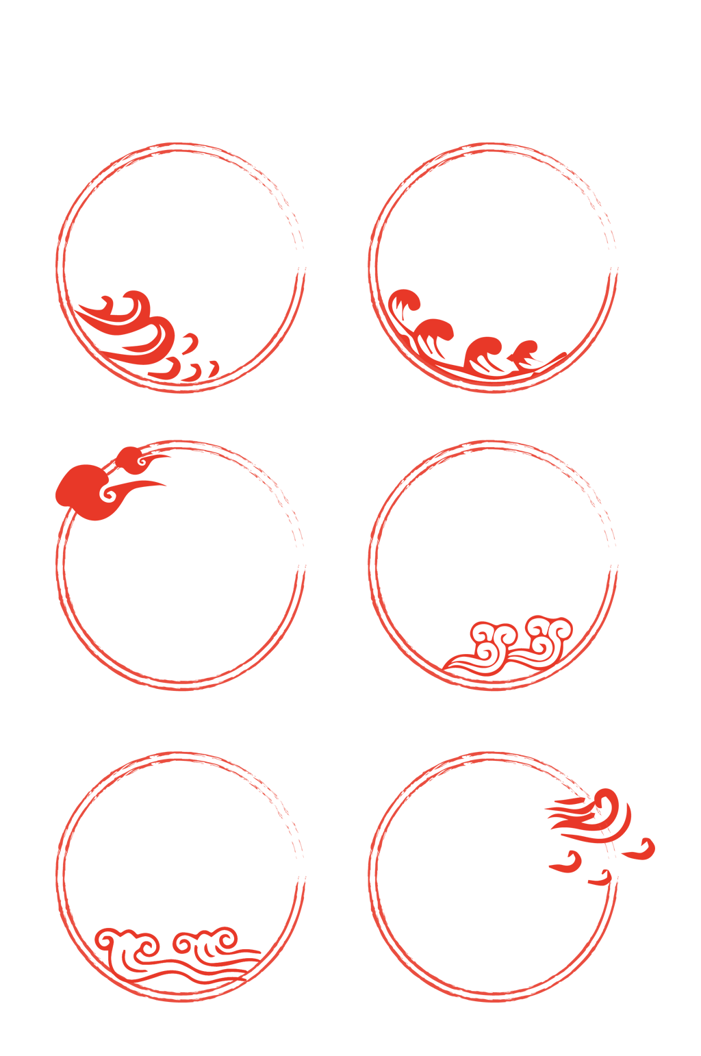 红色古典边框素材素材