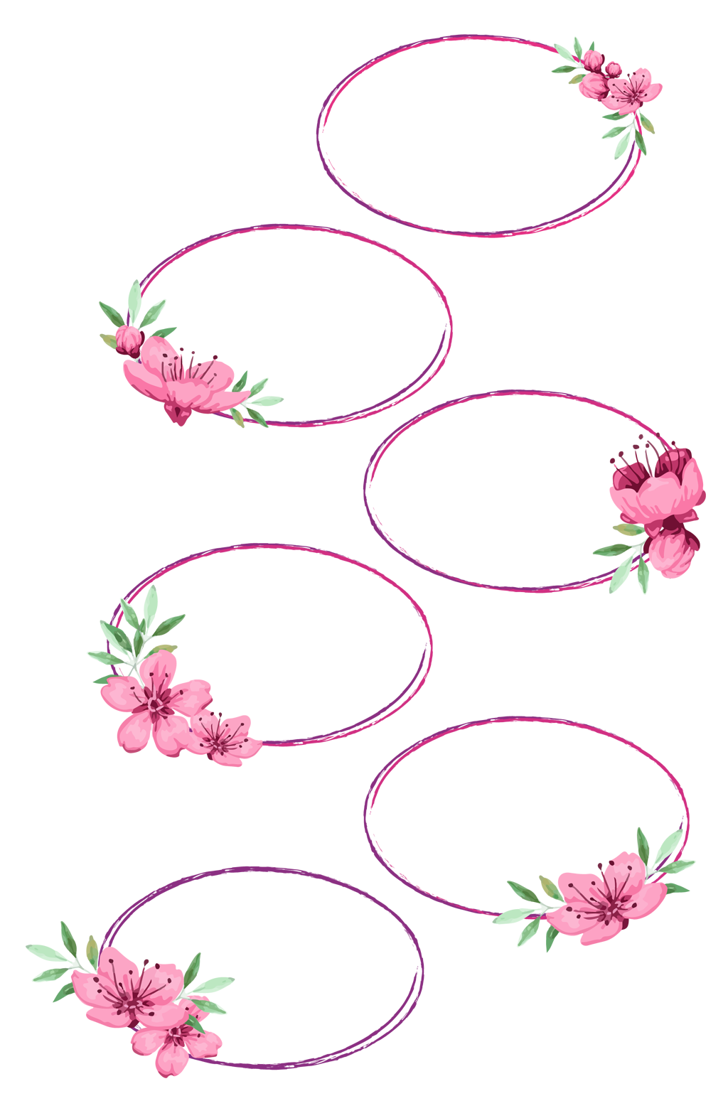 桃花边框花卉边框素材