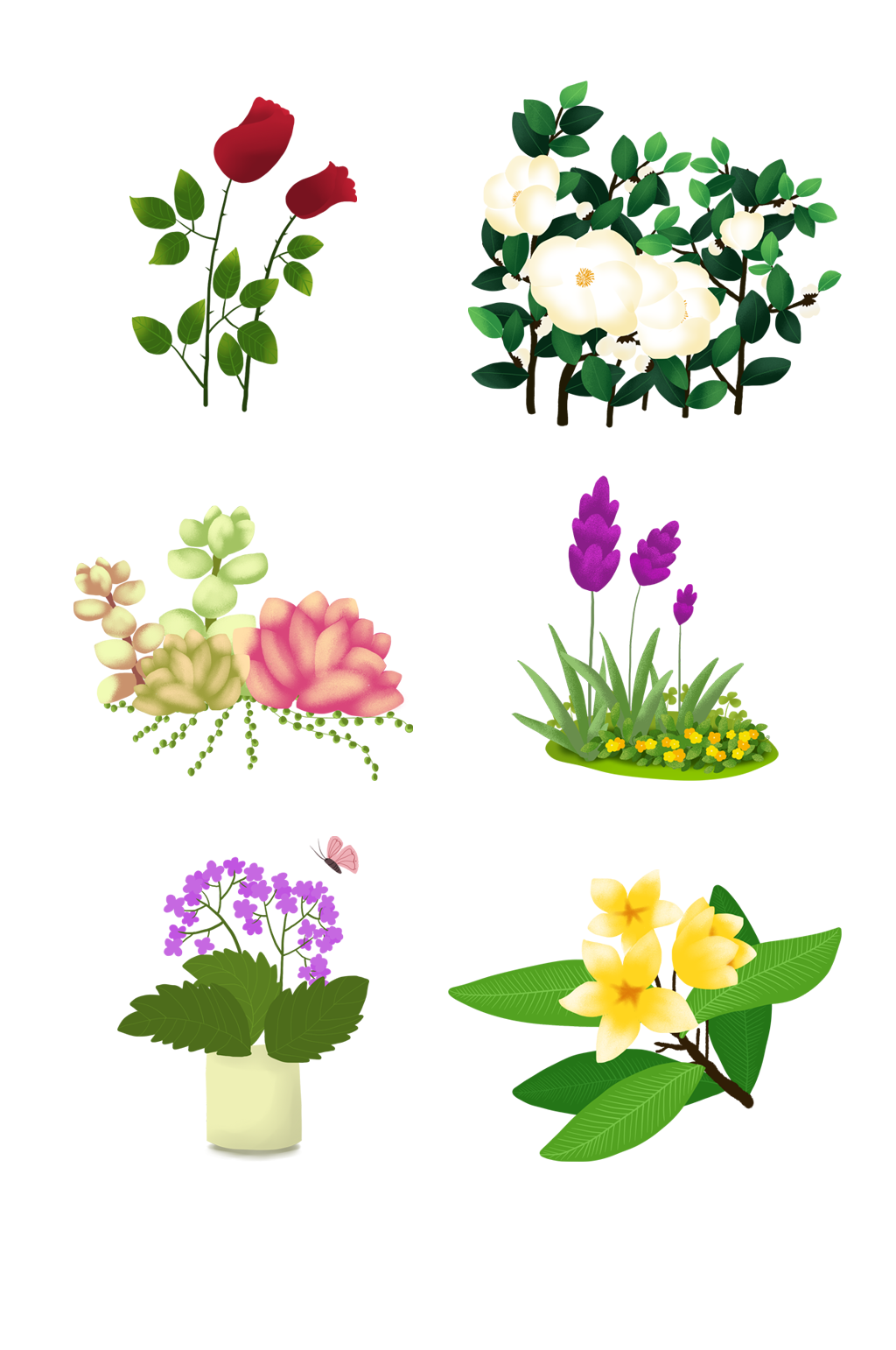花卉鲜花花卉手绘素材