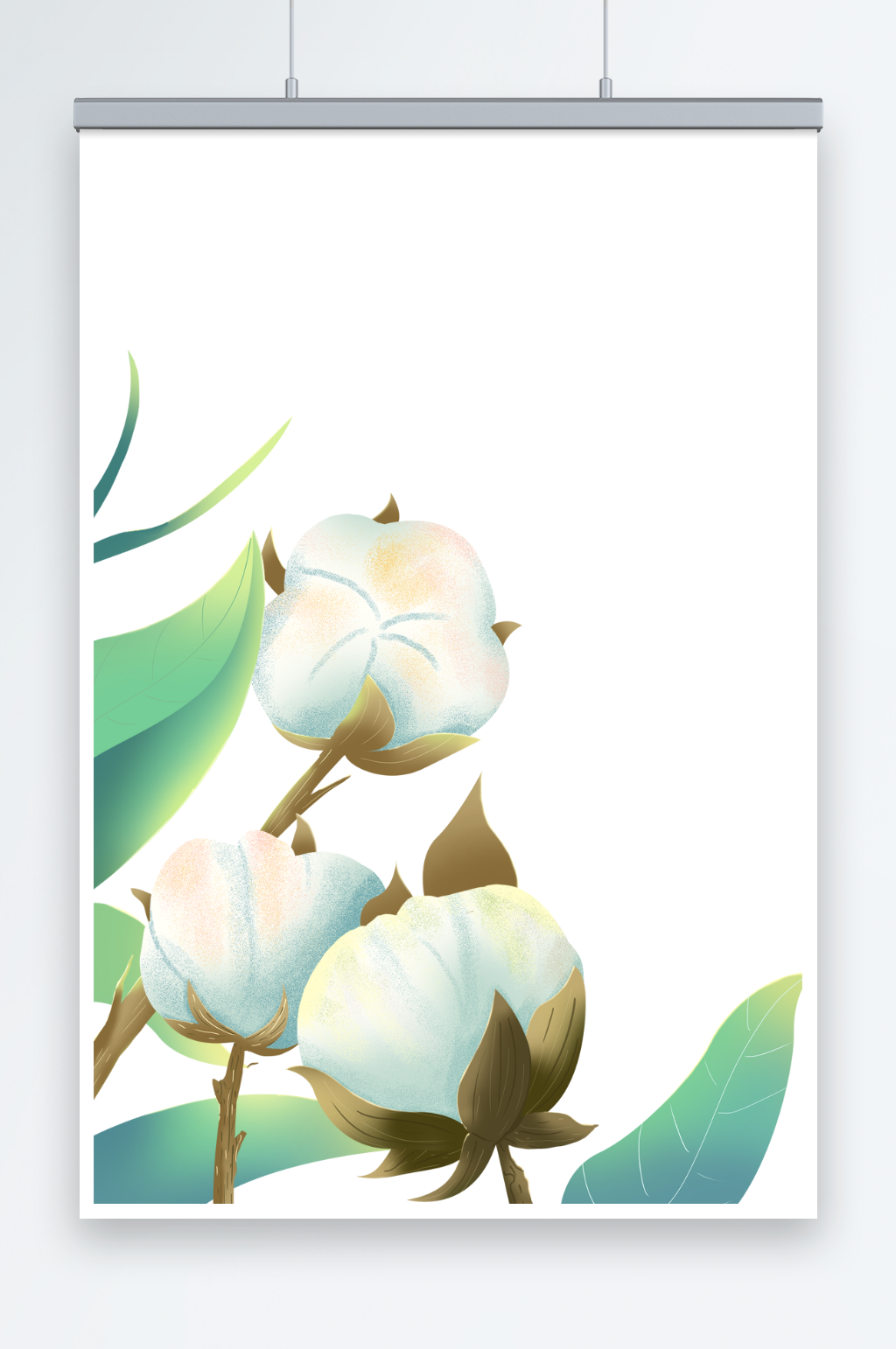 寒露冬季二十四節(jié)氣插畫棉花元素素材