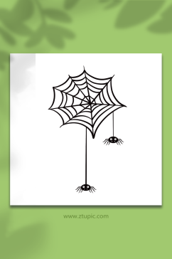 万圣节节日手绘蜘蛛和蜘蛛网