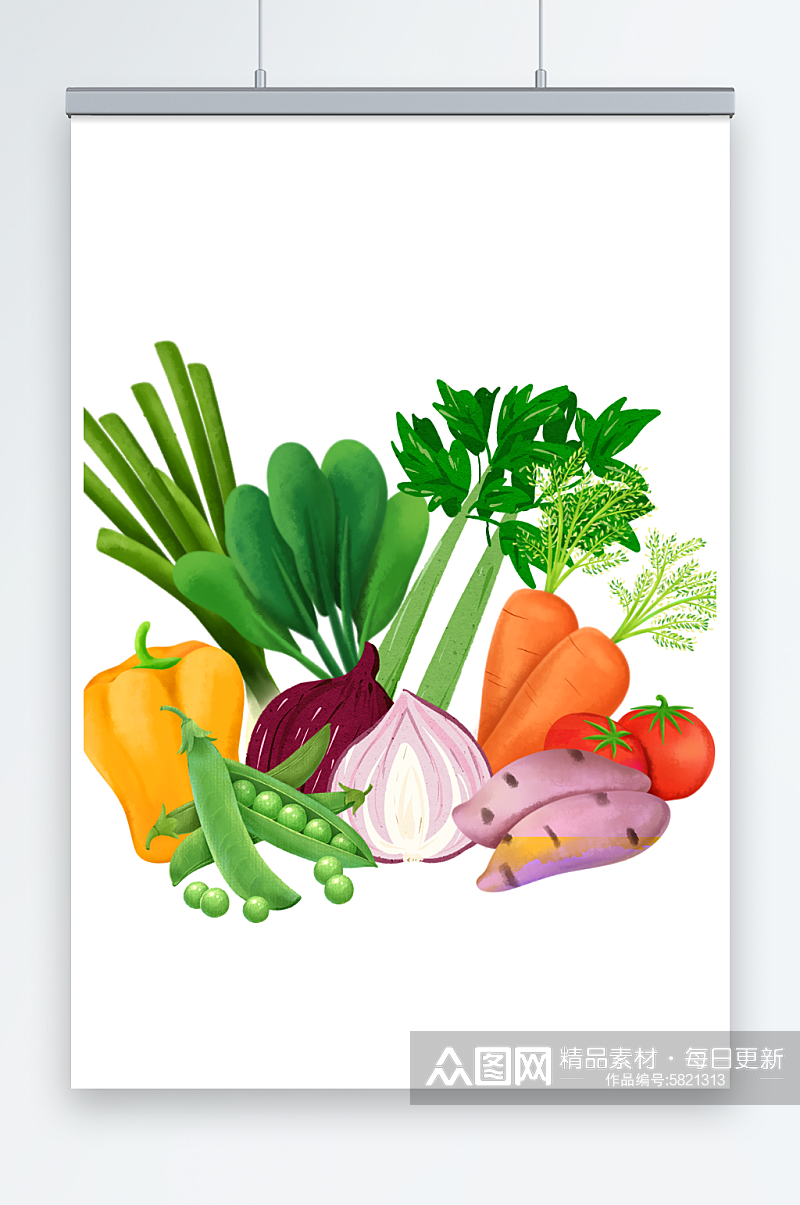 多种卡通蔬菜组合素材