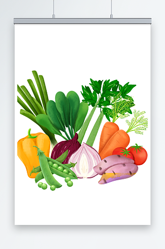 多种卡通蔬菜组合