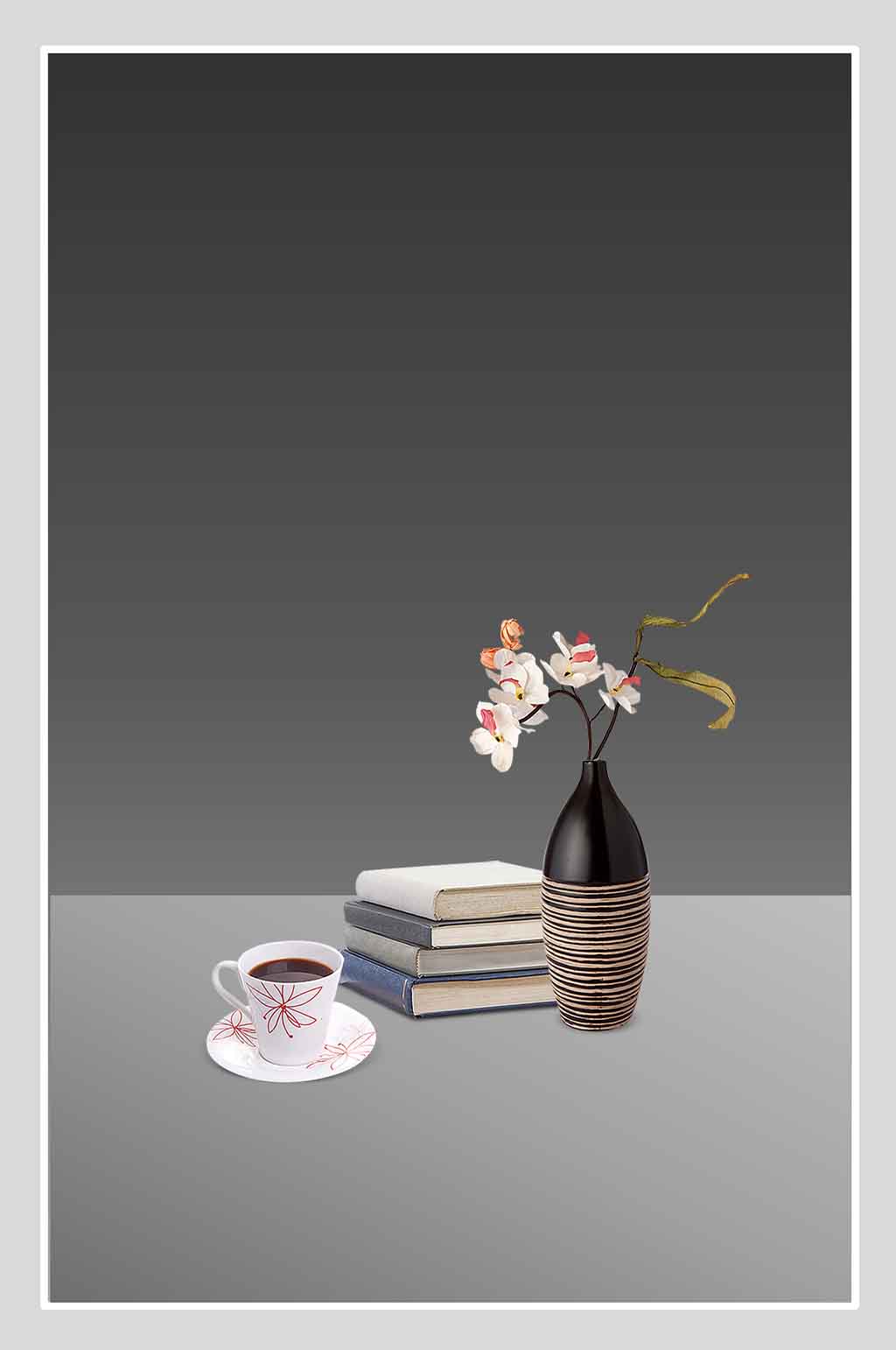 黑色花瓶咖啡杯抠图背景素材