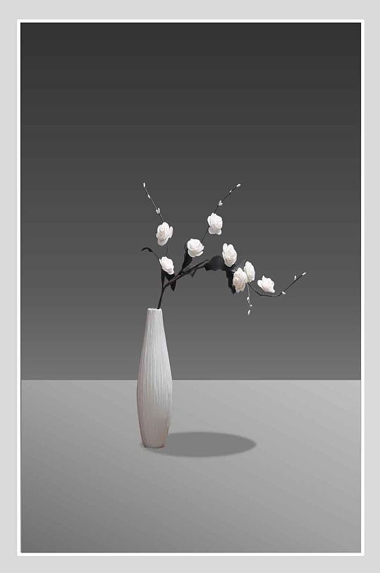 白色陶瓷花瓶装饰抠图背景