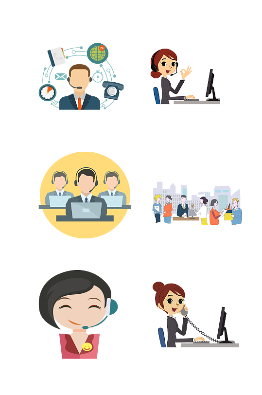 客服接线员免抠素材