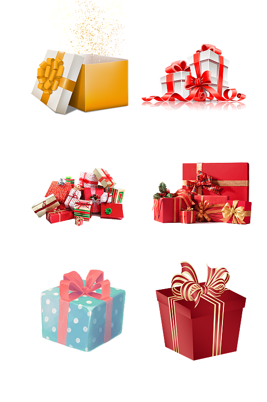 彩色礼品包装素材免抠元素-众图网