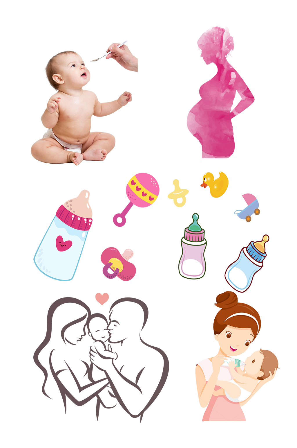 母乳喂养宝宝素材免抠元素素材
