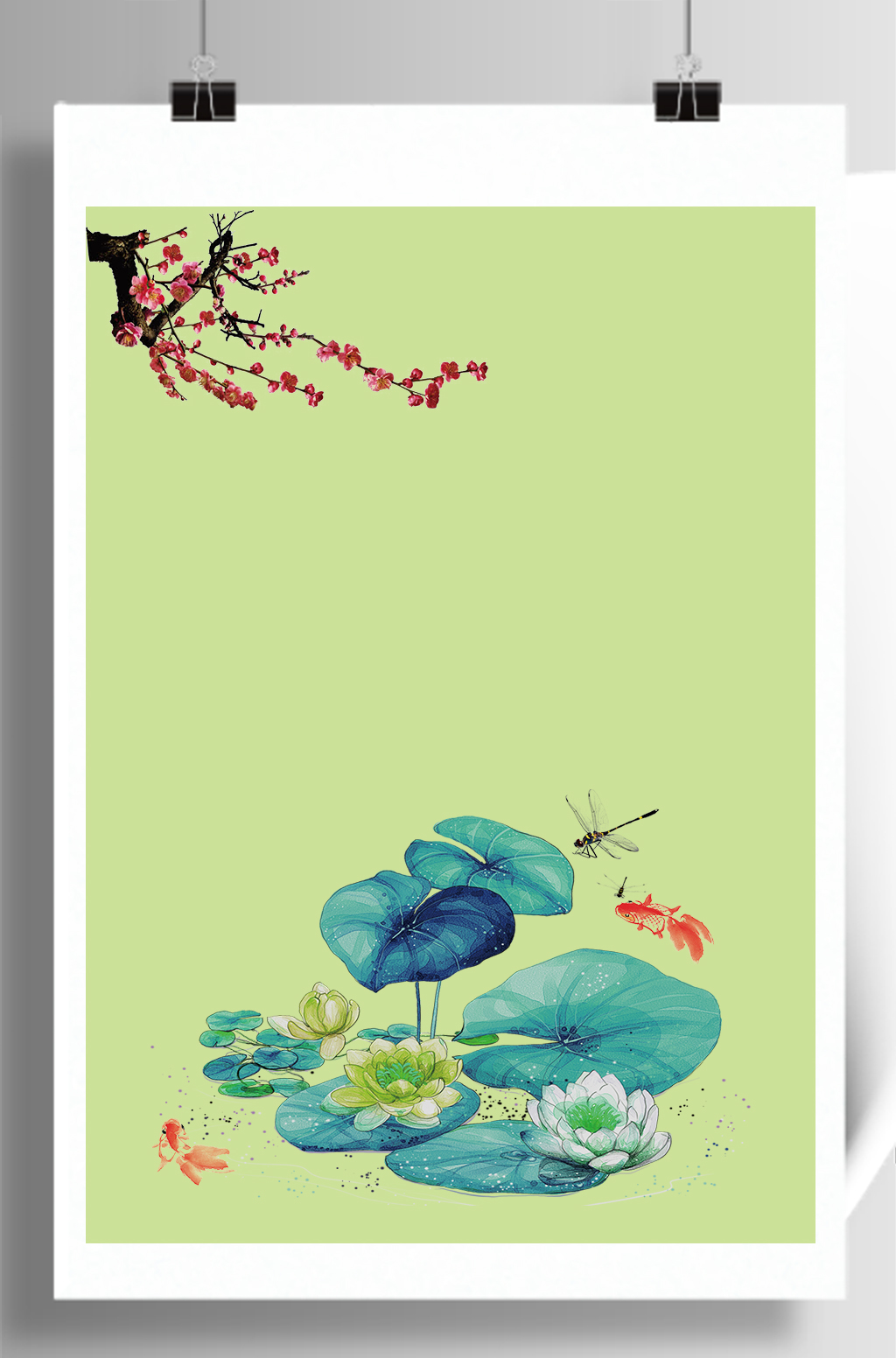 荷花时尚创意设计免扣素材素材