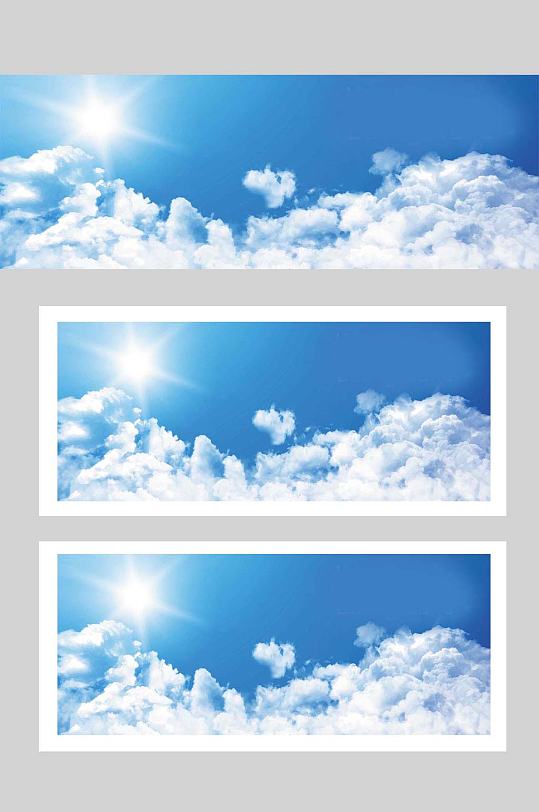 蓝天白云城市阳光背景-众图网