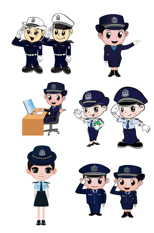 人民警察特警交警抠图元素-众图网