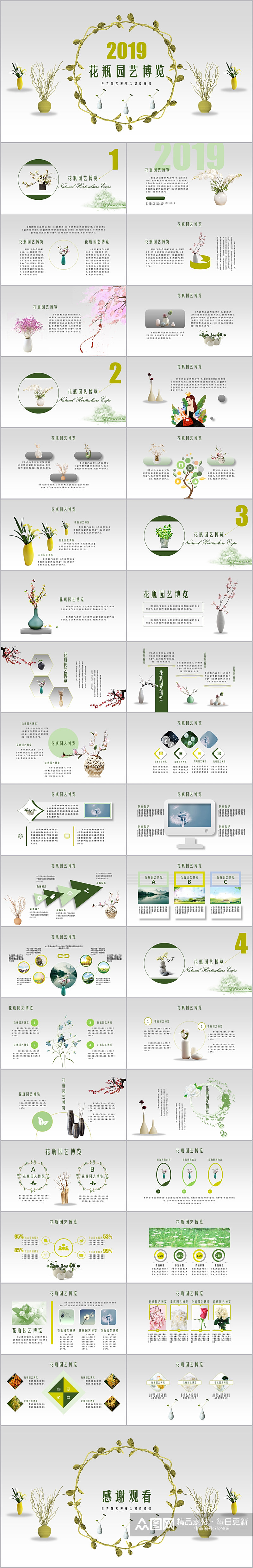 自然园艺博览主题活动策划工作汇报模板素材