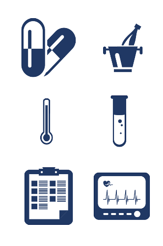 手绘医疗卫生创意图标免扣元素002