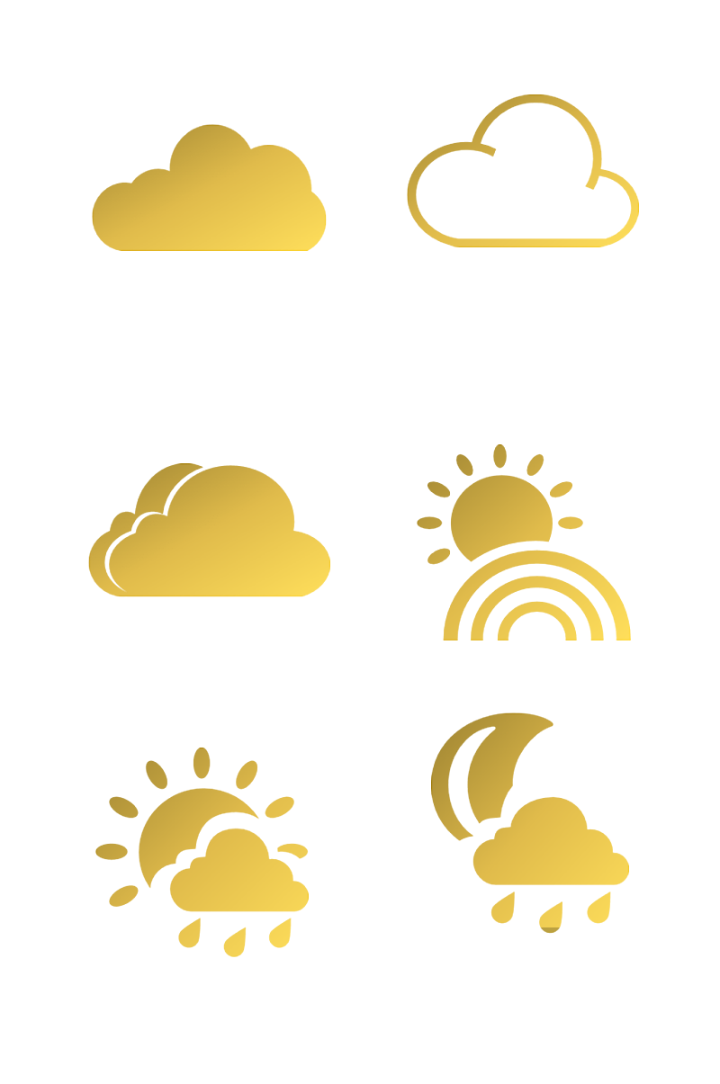 手绘天气季节云彩图标免扣元素003素材