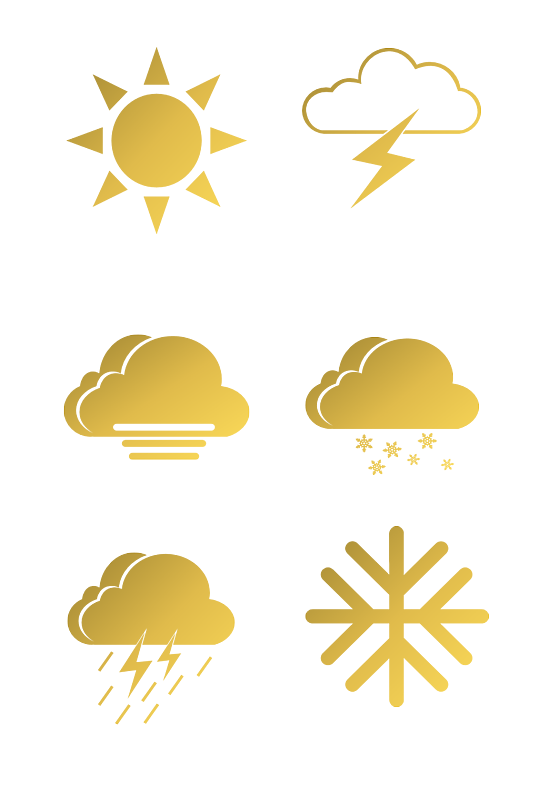 手绘天气季节云彩图标免扣元素005