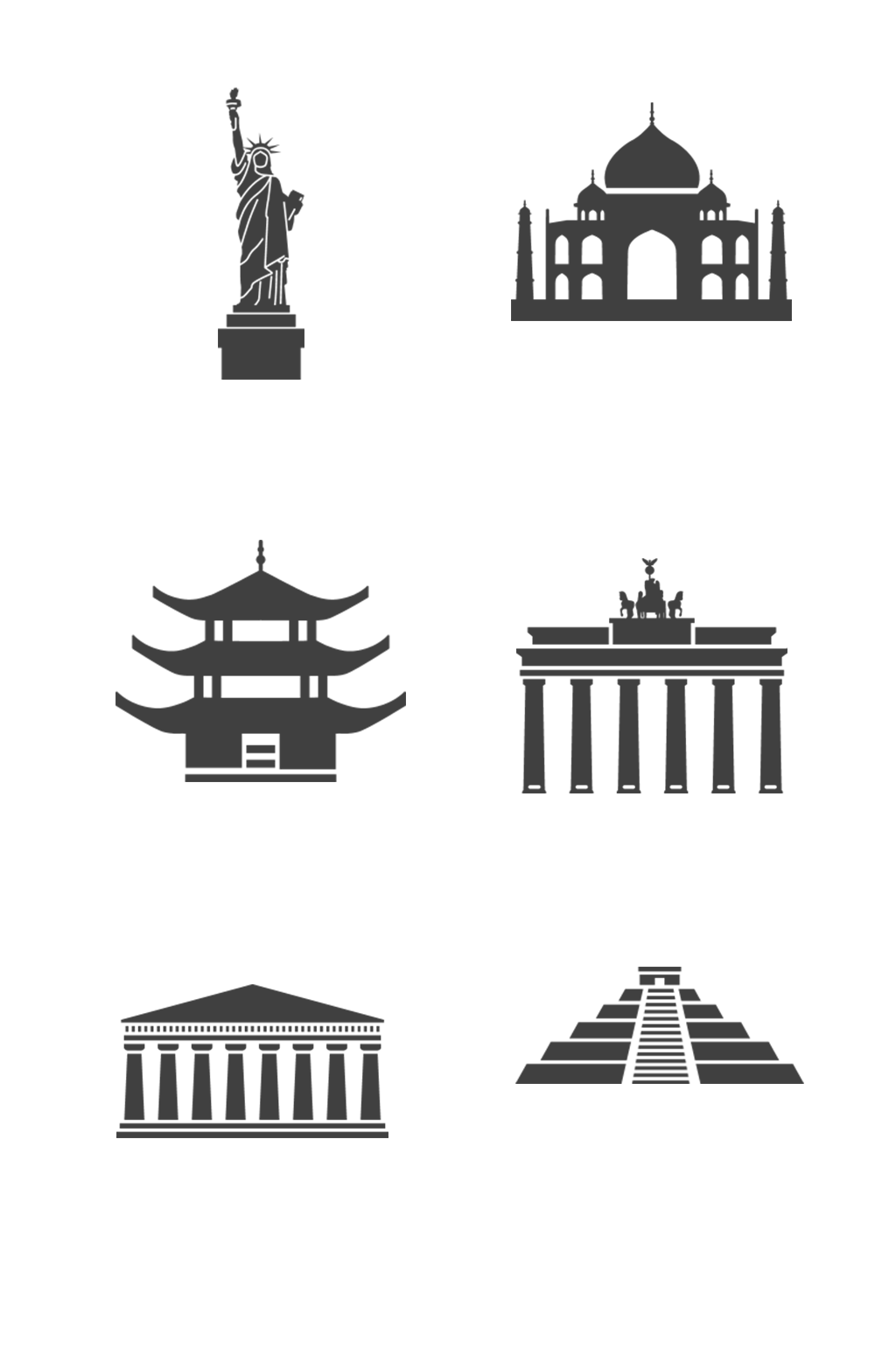 手绘世界建筑房屋图标免扣元素005素材