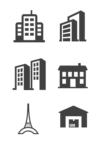 手绘世界建筑房屋图标免扣元素019