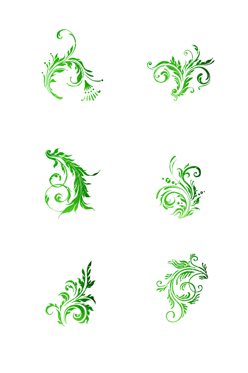 手绘绿色植物青草图标免扣元素005素材