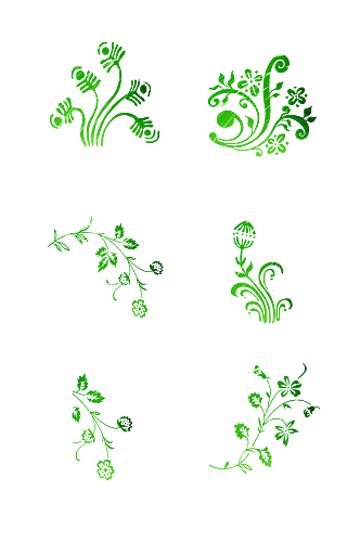 手绘绿色植物青草图标免扣元素009