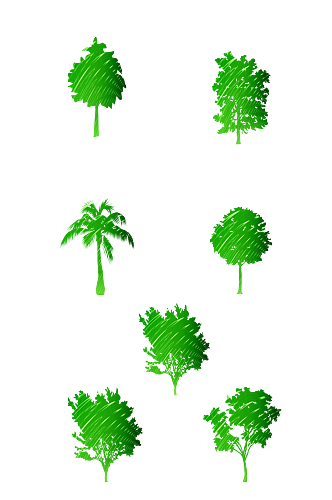 手绘绿色植物青草图标免扣元素030