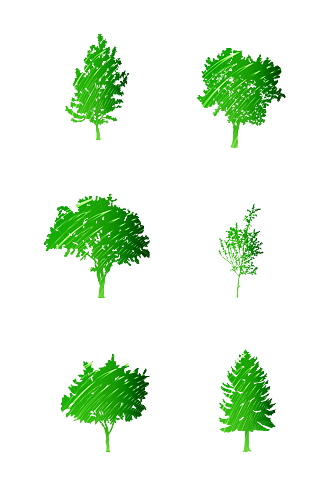 手绘绿色植物青草图标免扣元素031