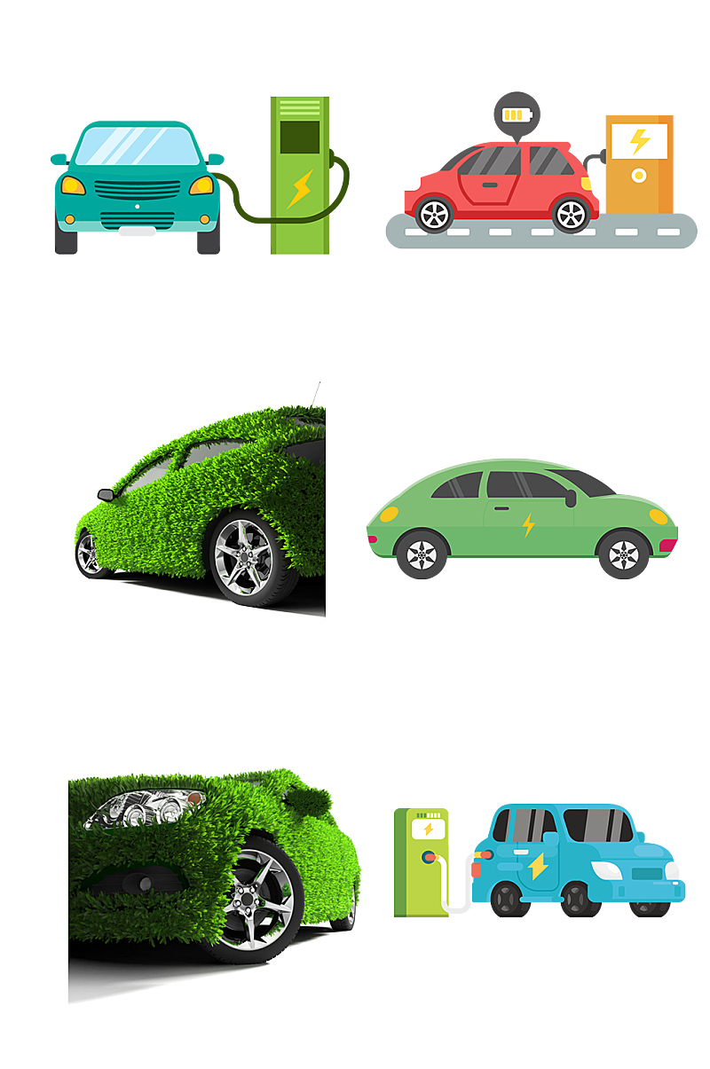 新能源汽车充电桩绿色出行免抠元素素材