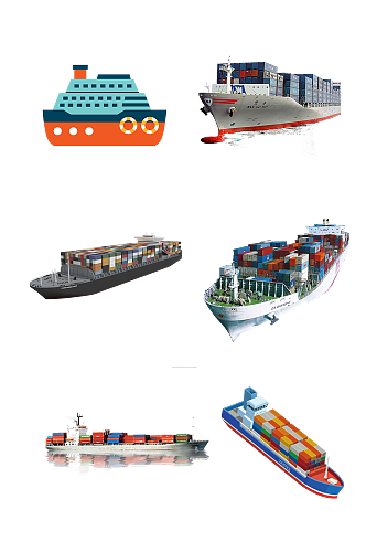 国际货运货轮海上运输免抠元素