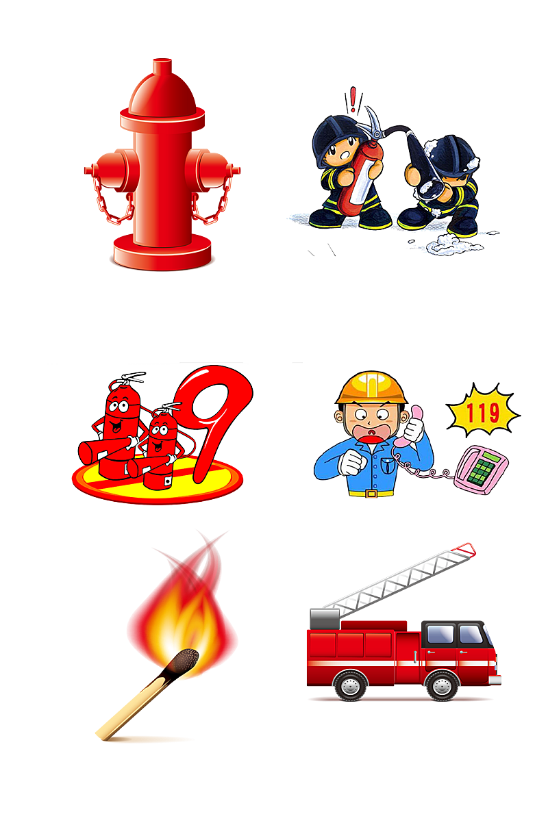 安全生产消防火灾免抠元素素材