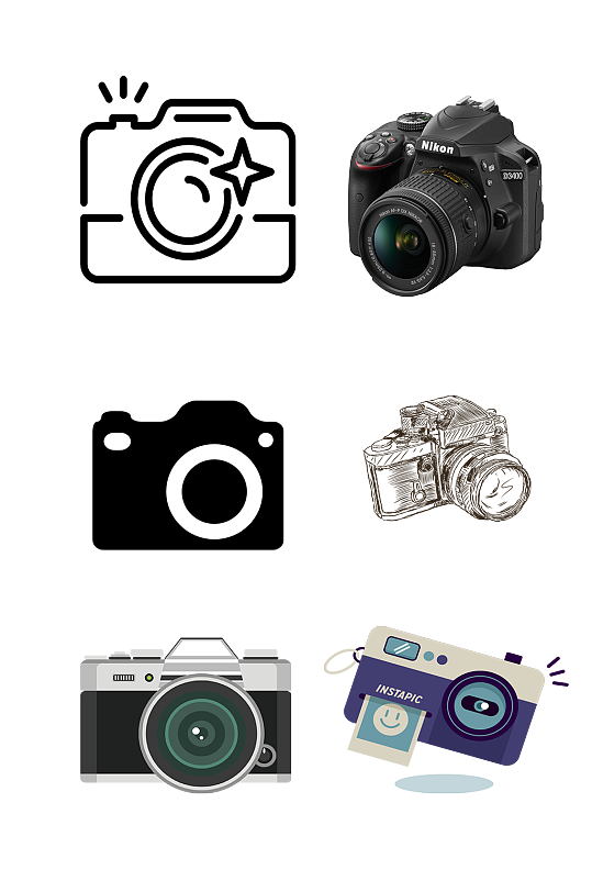 相机图标摄影器材免抠元素