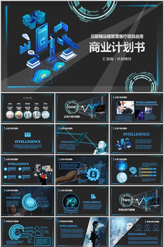 蓝色互联网远程智慧医疗项目商业计划书模板