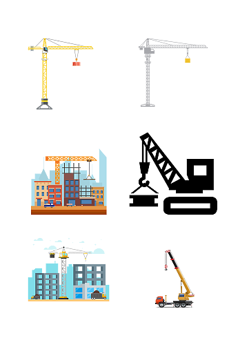起重机建筑设备机械免抠元素
