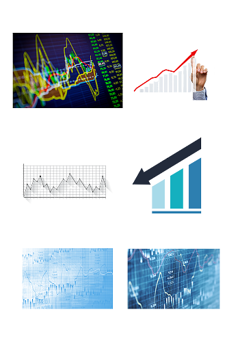 金融股票大盘涨跌趋势图免抠元素