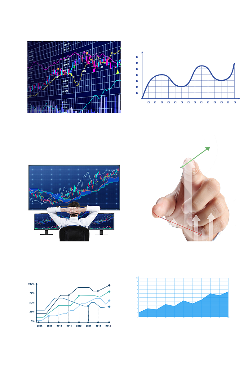 金融股票大盘涨跌趋势图免抠元素素材