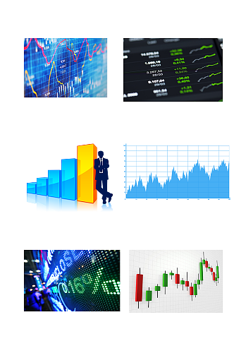 金融股票大盘涨跌趋势图免抠元素