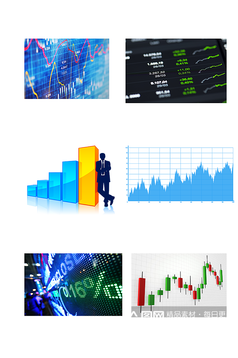 金融股票大盘涨跌趋势图免抠元素素材