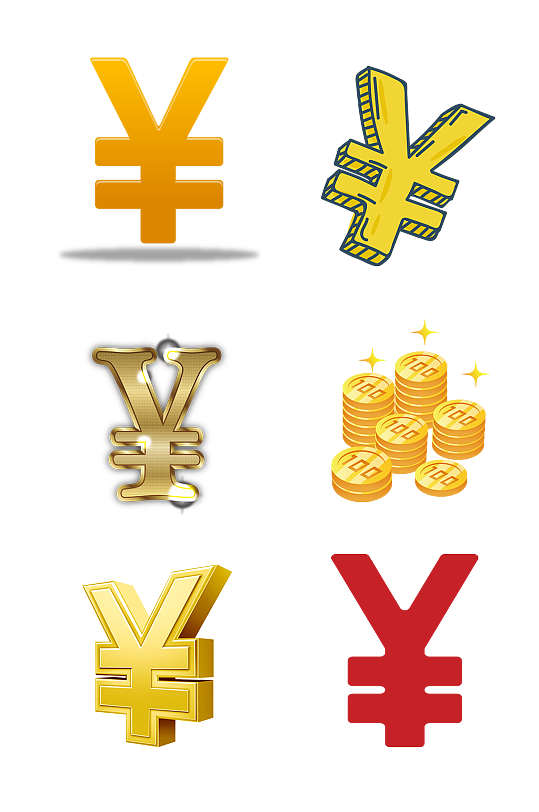 人民幣標(biāo)識(shí)錢袋子金融免摳元素