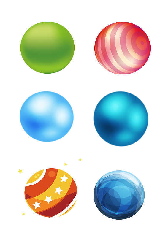 多色彩球立体球形免抠元素