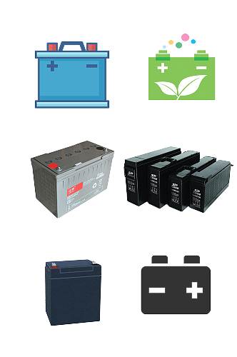 蓄电池锂电池充电电池免抠元素