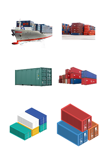 集装箱货运物流海运免抠元素