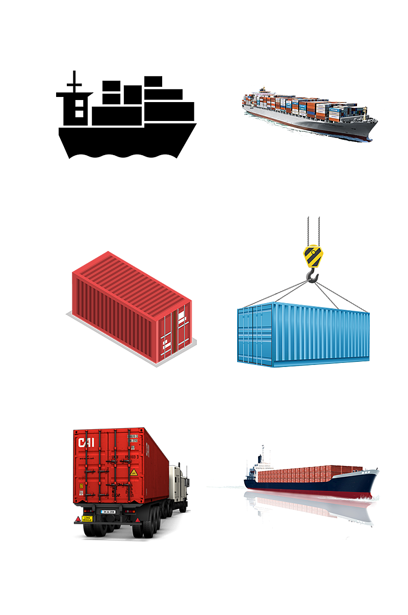 集装箱货运物流海运免抠元素素材