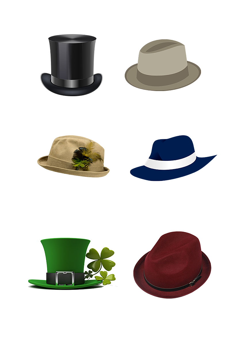 绅士礼帽时尚女士帽子免抠元素素材