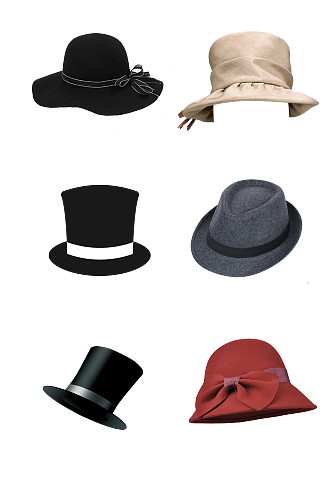 绅士礼帽时尚女士帽子免抠元素