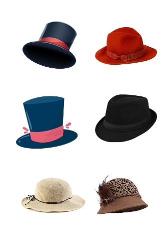 绅士礼帽时尚帽子免抠元素